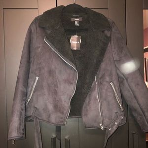 Forever 21 black coat with full sherpa lining